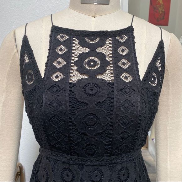 Free People Strappy Black Lace Mini Dress - Picture 2 of 7